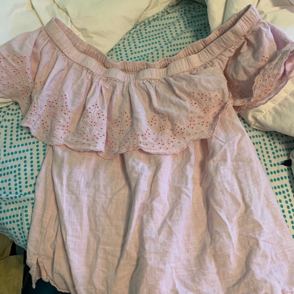 light pink off the shoulder top